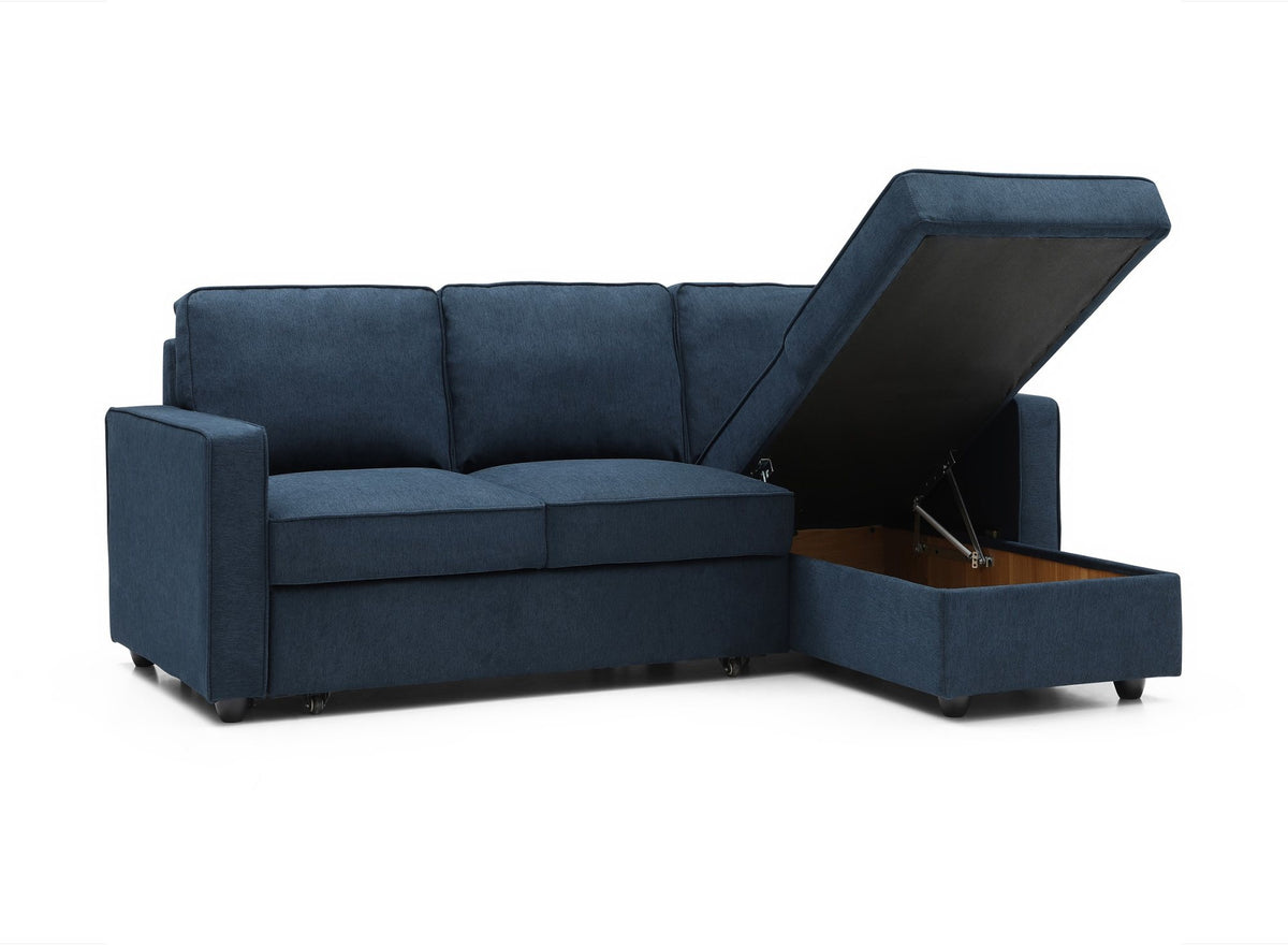 Myles Corner Sofa Bed - Blue