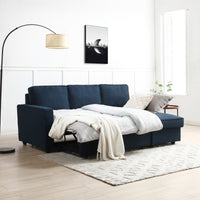 Myles Corner Sofa Bed - Blue