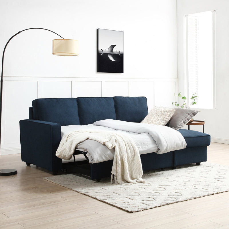 Myles Corner Sofa Bed - Blue