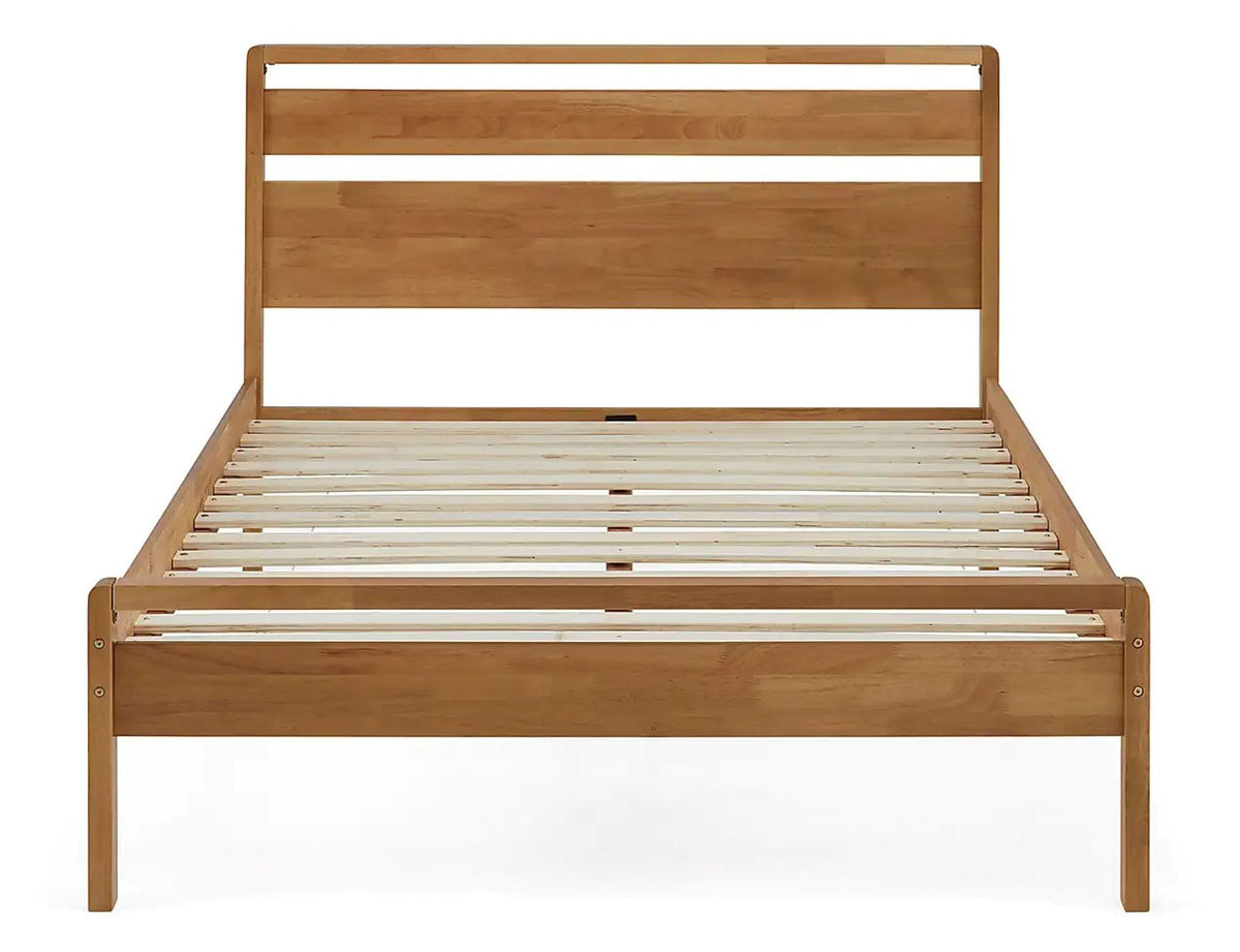 Skandi Mid Century Bed - Mid Oak