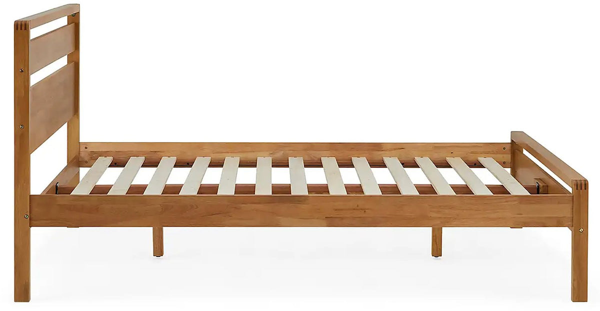 Skandi Mid Century Bed - Mid Oak