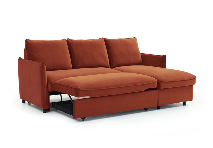 Blaire Sofa Bed Collection - Burnt Orange