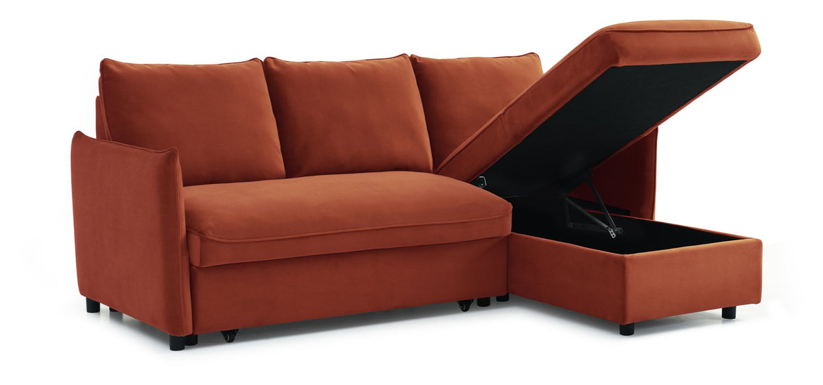 Blaire Sofa Bed Collection - Burnt Orange