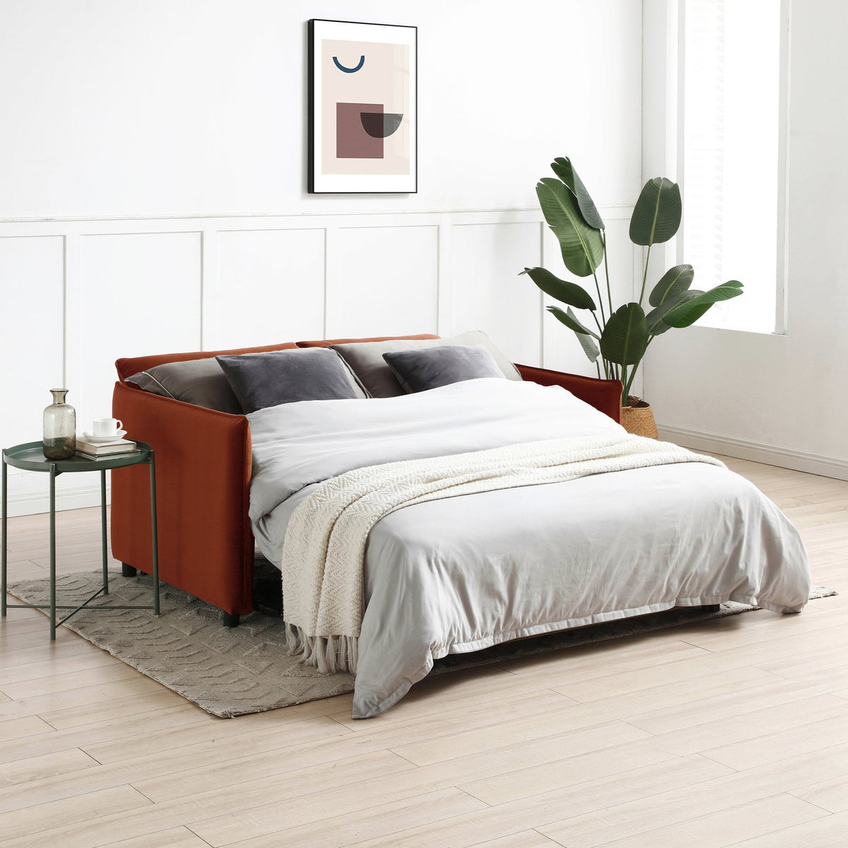Blaire Sofa Bed Collection - Burnt Orange