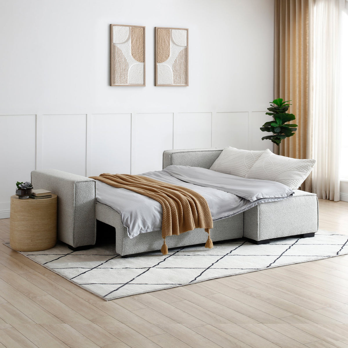 Harrison Corner Sofa Bed - Natural