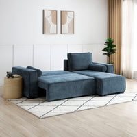 Harrison Corner Sofa Bed - Navy