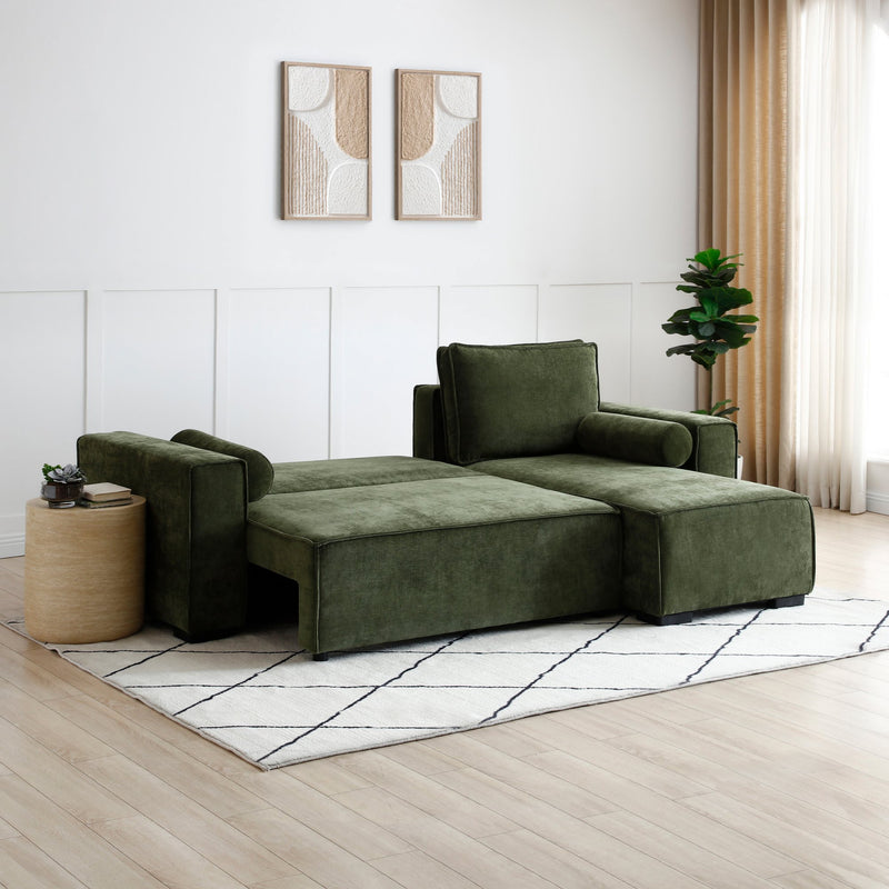 Harrison Corner Sofa Bed - Olive