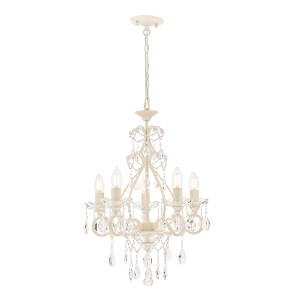 Laura Ashley - Shamley 5 Light Chandelier - Matt Painted White