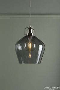 Laura Ashley - Rye 1 Light Pendant - Smoked Glass