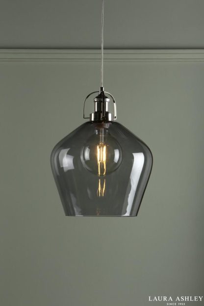 Laura Ashley - Rye 1 Light Pendant - Smoked Glass