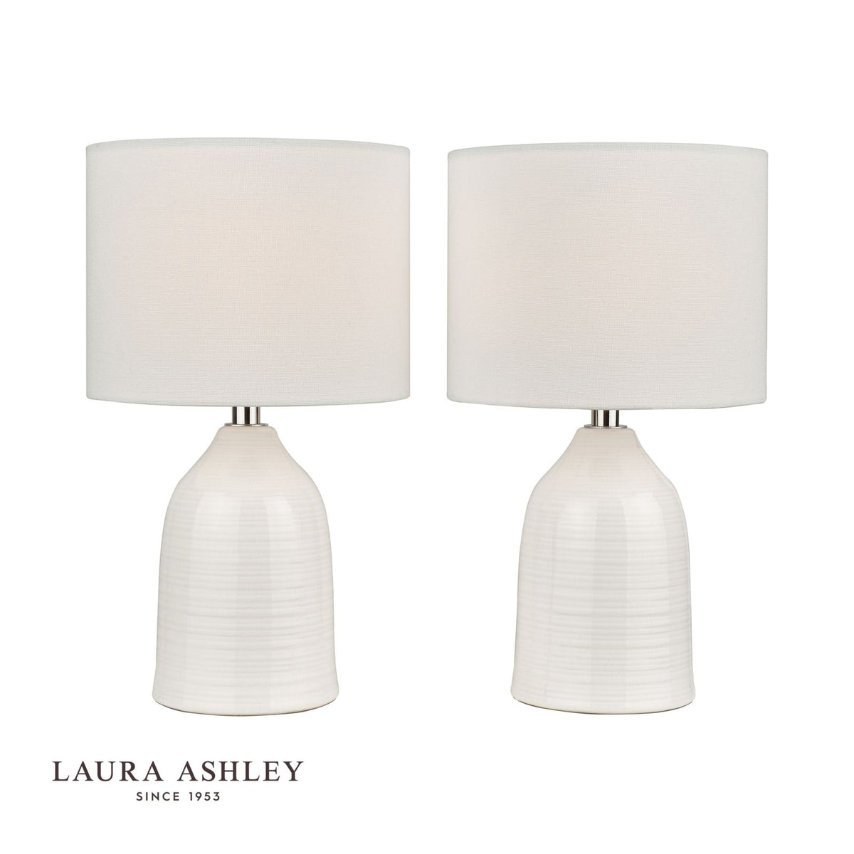 Laura Ashley - Penny Table Lamp (pair) - Glazed Cream
