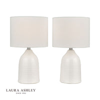 Laura Ashley - Penny Table Lamp (pair) - Glazed Cream