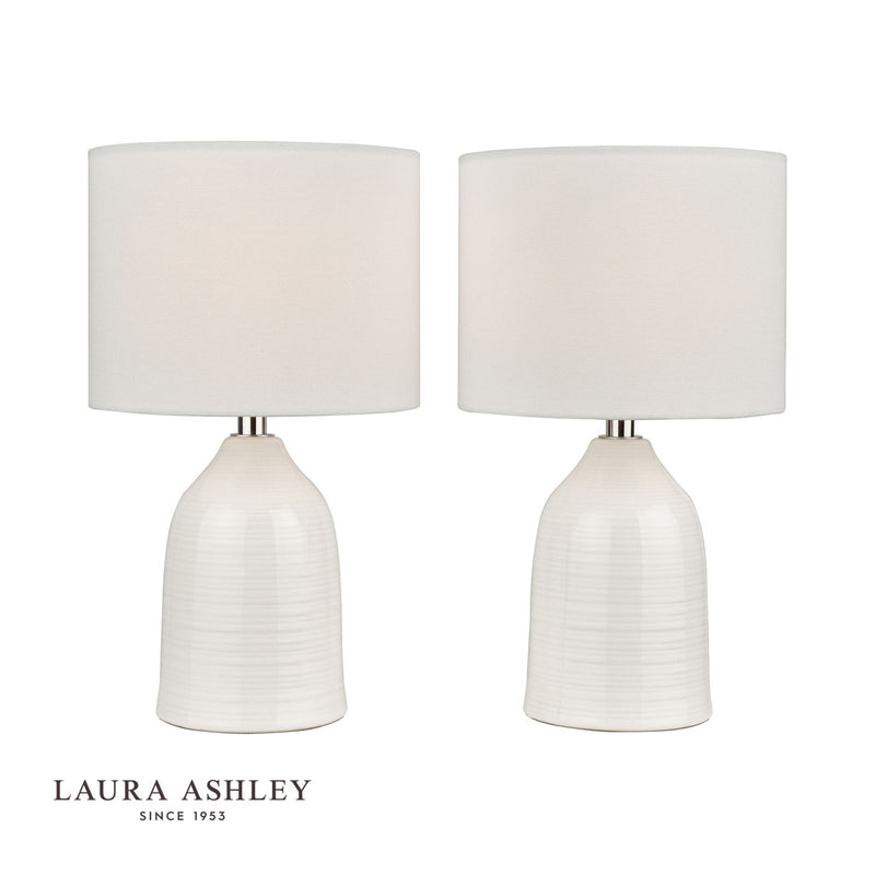 Laura Ashley - Penny Table Lamp (pair) - Glazed Cream