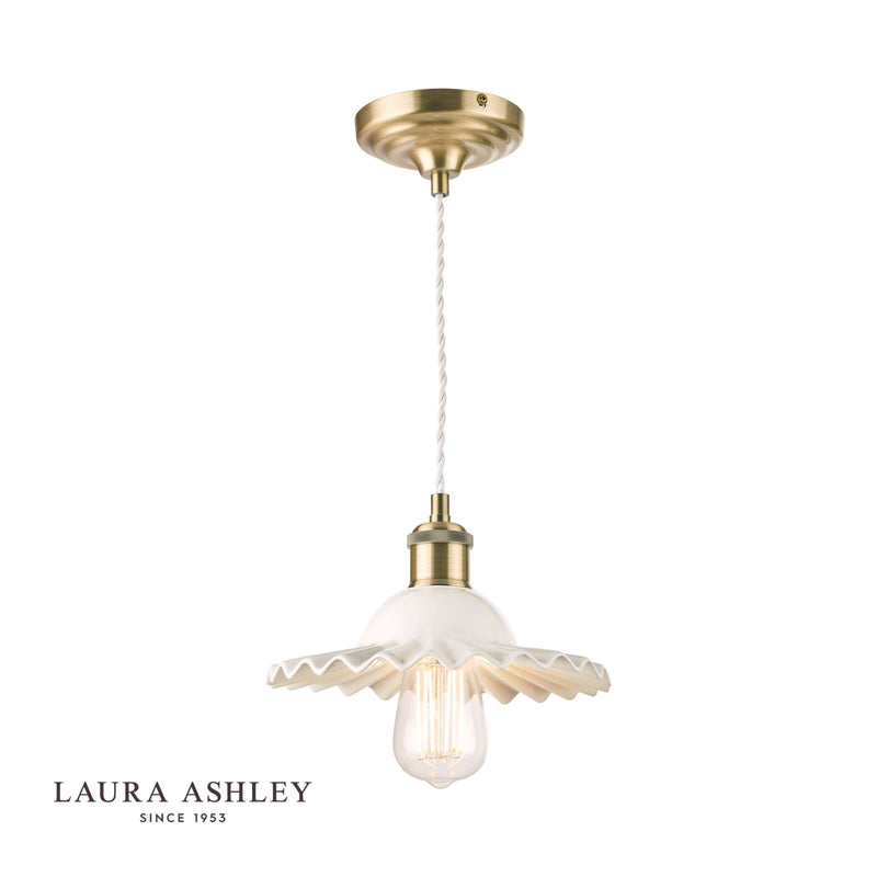 Laura Ashley - Beca Ceramic Pendant - Gloss White