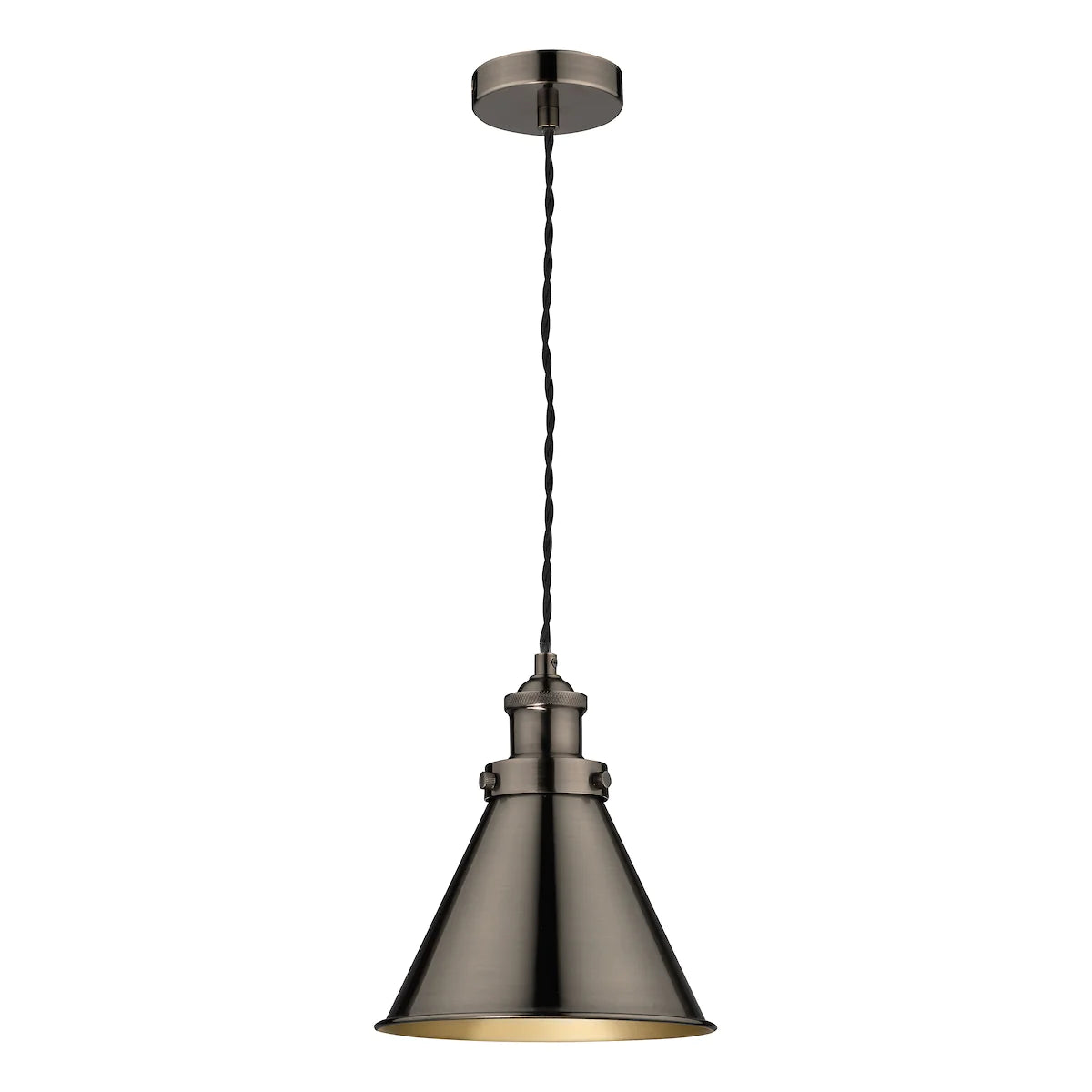 Laura Ashley - Rufus 1 Light Pendant - Industrial Nickel