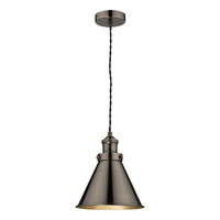 Laura Ashley - Rufus 1 Light Pendant - Industrial Nickel