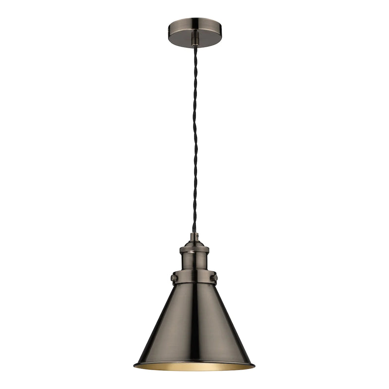 Laura Ashley - Rufus 1 Light Pendant - Industrial Nickel