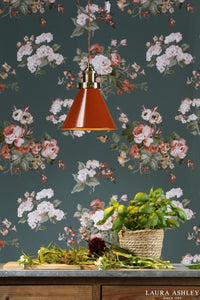 Laura Ashley - Rufus 1 Light Pendant - Painted Embers Orange