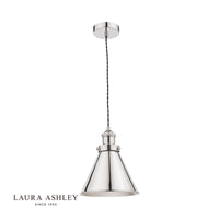 Laura Ashley - Rufus 1 Light Pendant - Polished Chrome