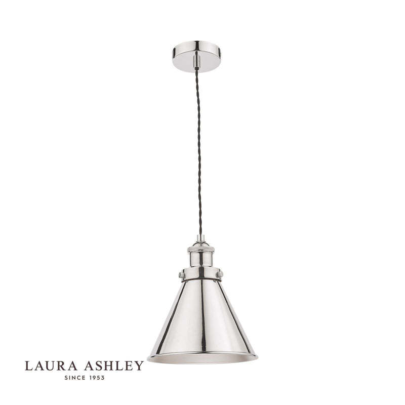 Laura Ashley - Rufus 1 Light Pendant - Polished Chrome