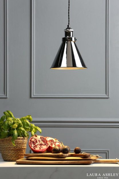 Laura Ashley - Rufus 1 Light Pendant - Polished Chrome