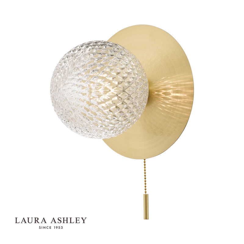 Laura Ashley - Prague Bathroom Wall Lights - Satin Brass