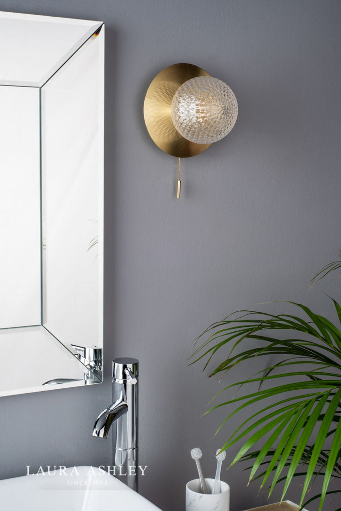 Laura Ashley - Prague Bathroom Wall Lights - Satin Brass