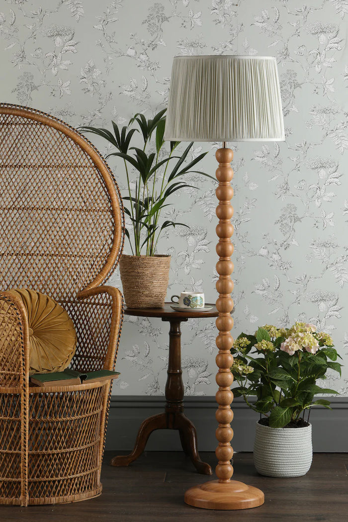 Laura Ashley - Maria Floor Lamp Base - Natural Waxed Oak