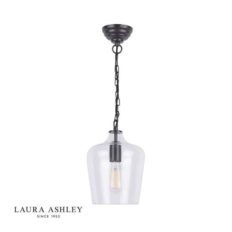 Laura Ashley - Ockley 1 Light Pendant - Matt Painted Black