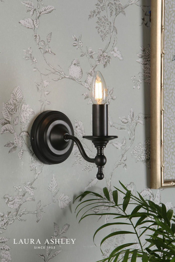 Laura Ashley - Ludchurch Wall Light - Plated Black