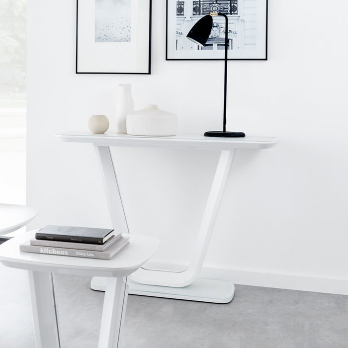 Lazzaro High Gloss White Living Collection - Console Table *LIMITED STOCK AVAILABLE*