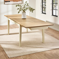 Larissa Lift Up Extension Dining Table - Natural/White