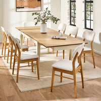Larissa Lift Up Extension Dining Table - Natural/White