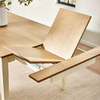Larissa Lift Up Extension Dining Table - Natural/White