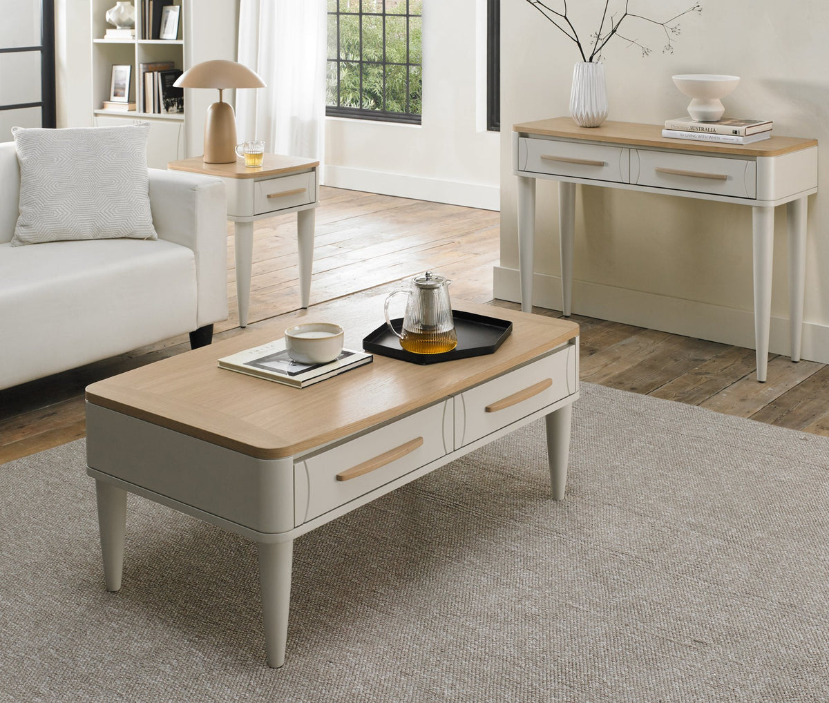 Larsen Living and Dining Collection - Scandi Oak and Soft Grey