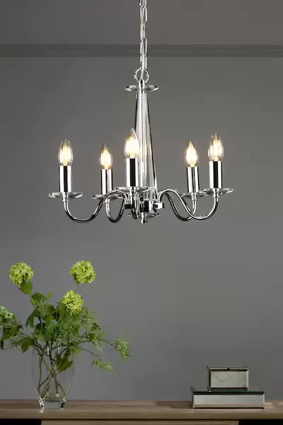 Laura Ashley - Blake 5 Light Chandelier - Clear Crystal