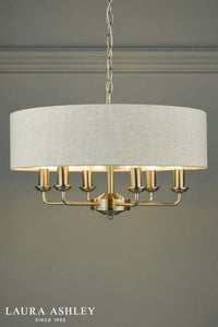 Laura Ashley - Sorrento Lighting Collection - Satin Nickel and Natural