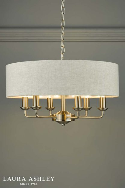 Laura Ashley - Sorrento Lighting Collection - Satin Nickel and Natural