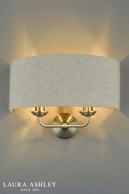 Laura Ashley - Sorrento Lighting Collection - Satin Nickel and Natural