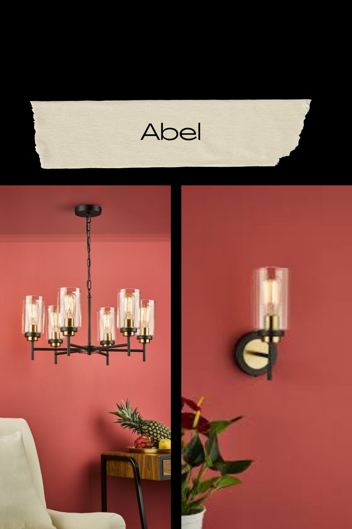 Abel Lighting Collection - Satin Black and Glass