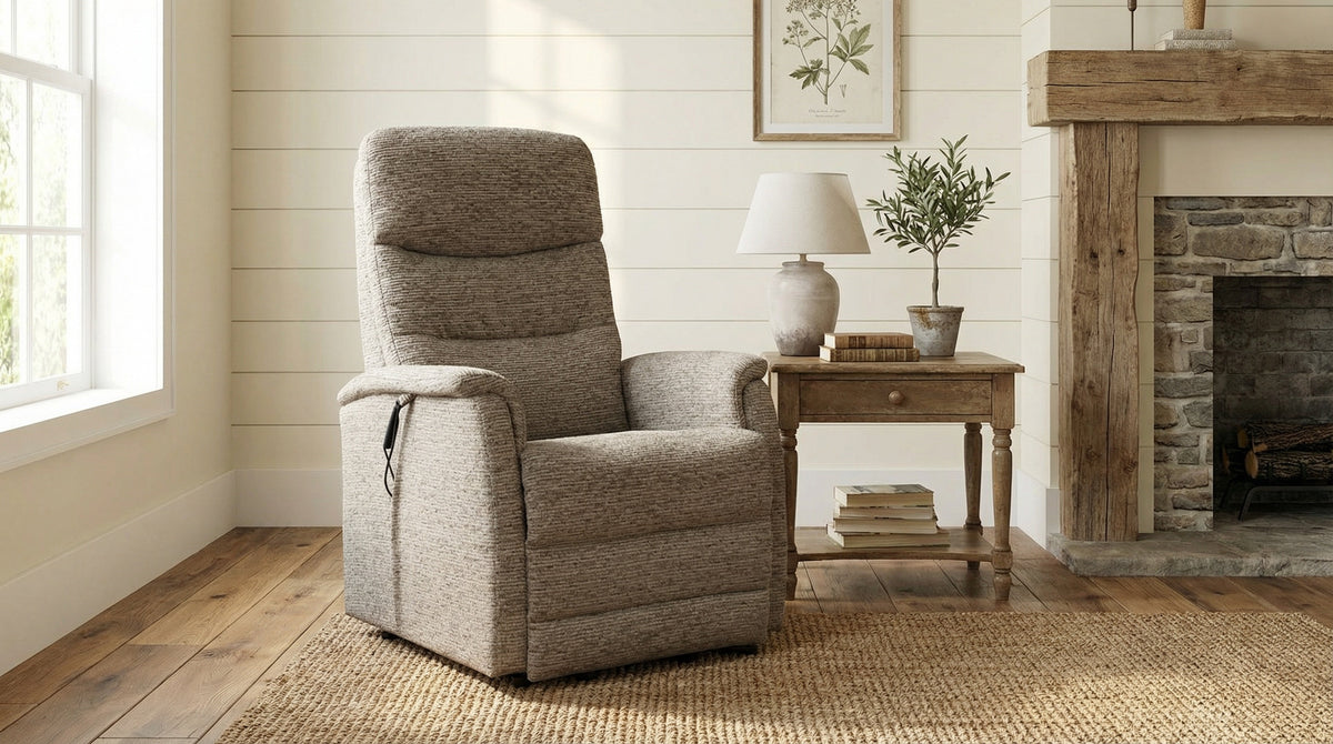 Layla Riser/Recliner and Fixed Upholstery - Mocha