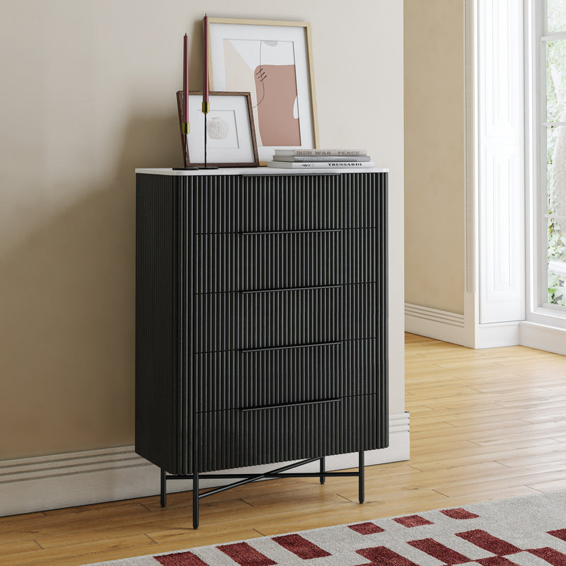 Luna Bedroom Collection - Marble/Black
