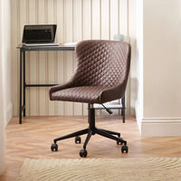Luxe Office Chair - Brown Faux Leather