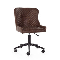 Luxe Office Chair - Brown Faux Leather