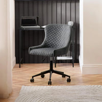 Luxe Office Chair - Grey Velvet