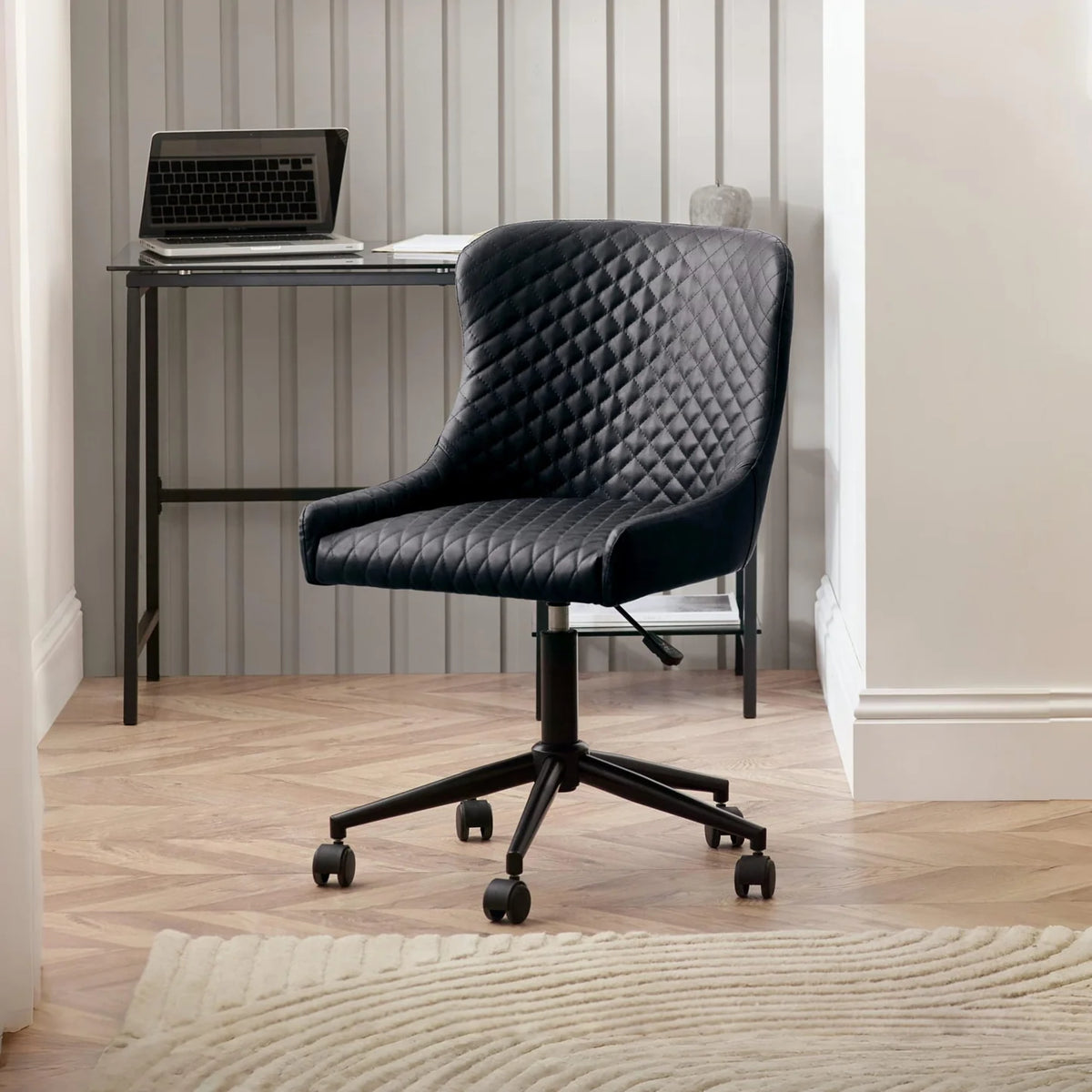 Luxe Office Chair - Black Faux Leather