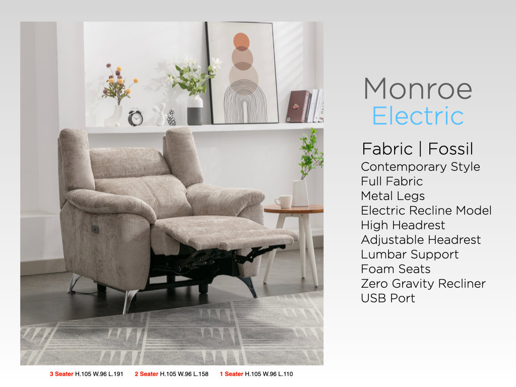 Monroe Electric Upholstery Collection - Fossil