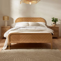 Milo Chevron Oak Bed