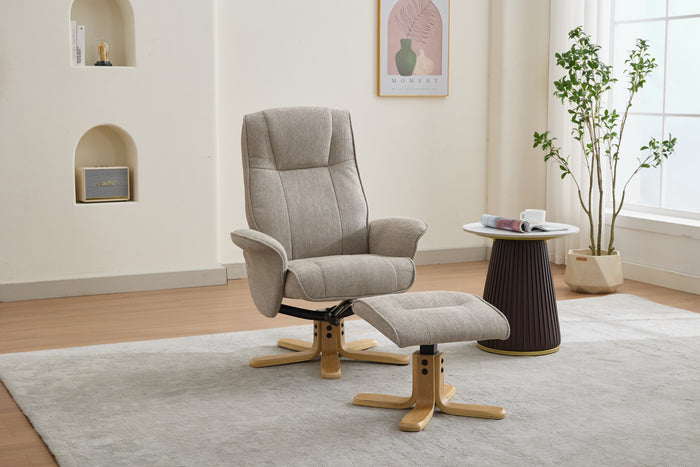 Missouri Swivel Recliner - Camel Fabric