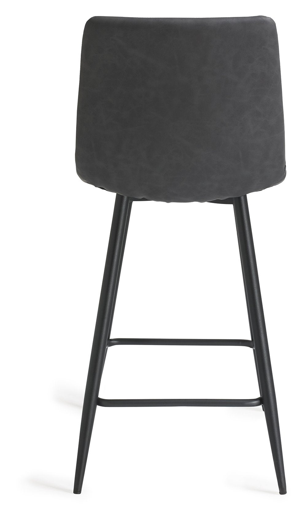 Mondrian Bar Stool (pair) - Dark Grey Faux Leather
